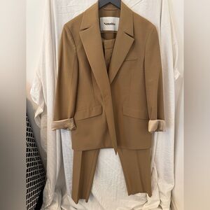 Nanushka Tan Blazer Classic Tailored Suit Jacket